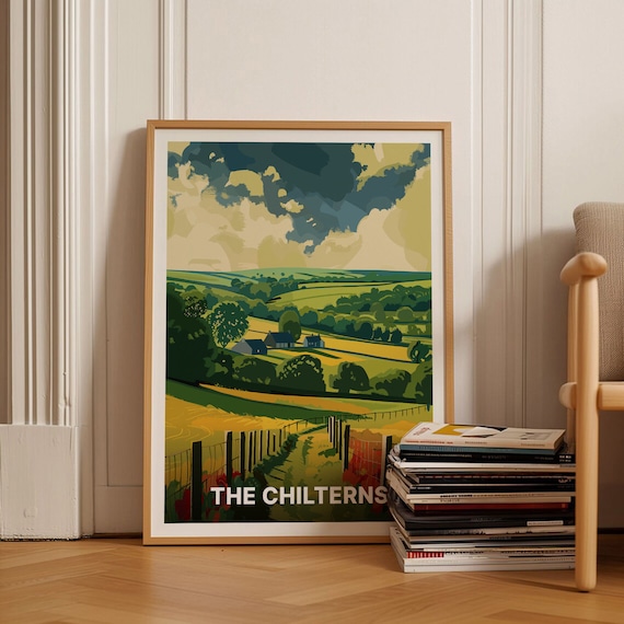 The Chilterns England Rolling Countryside Landscape Art Poster