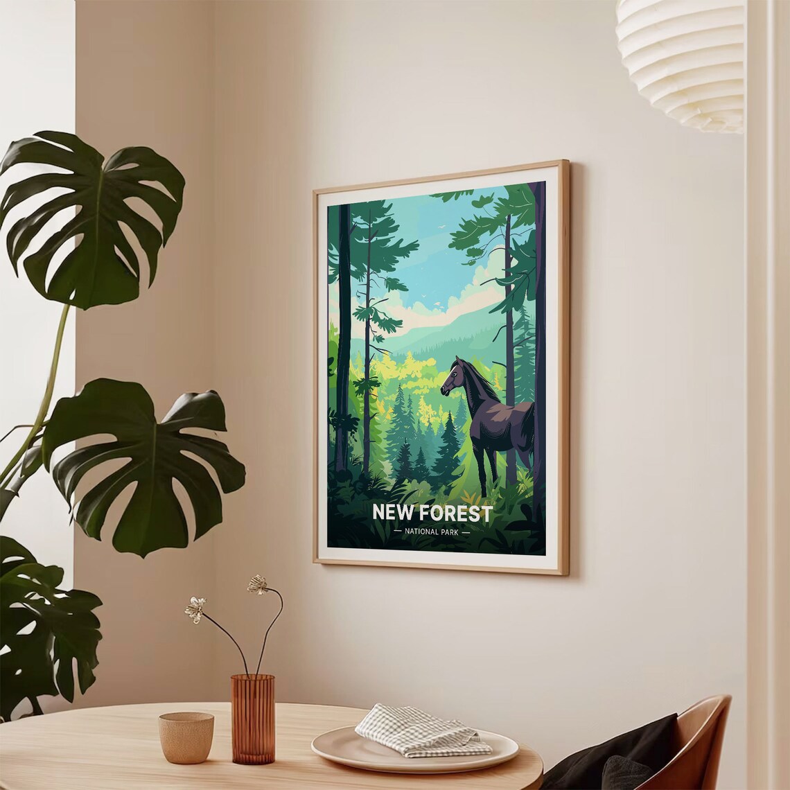 New Forest National Park Horse Woodland Scenic Travel Poster - Image 2