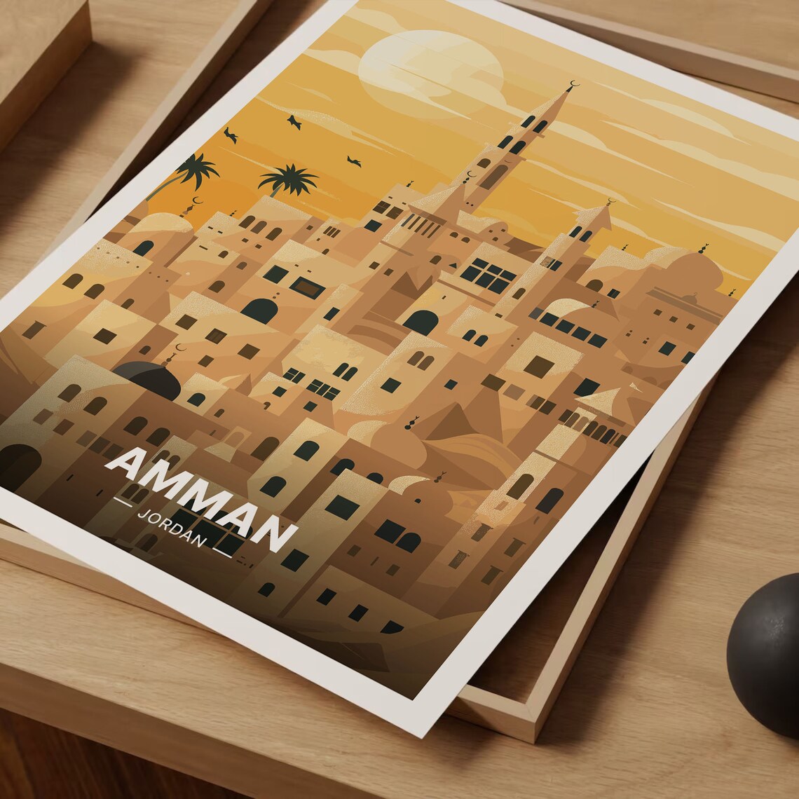 Amman Jordan Cityscape Travel Poster, Home Decor - Image 3