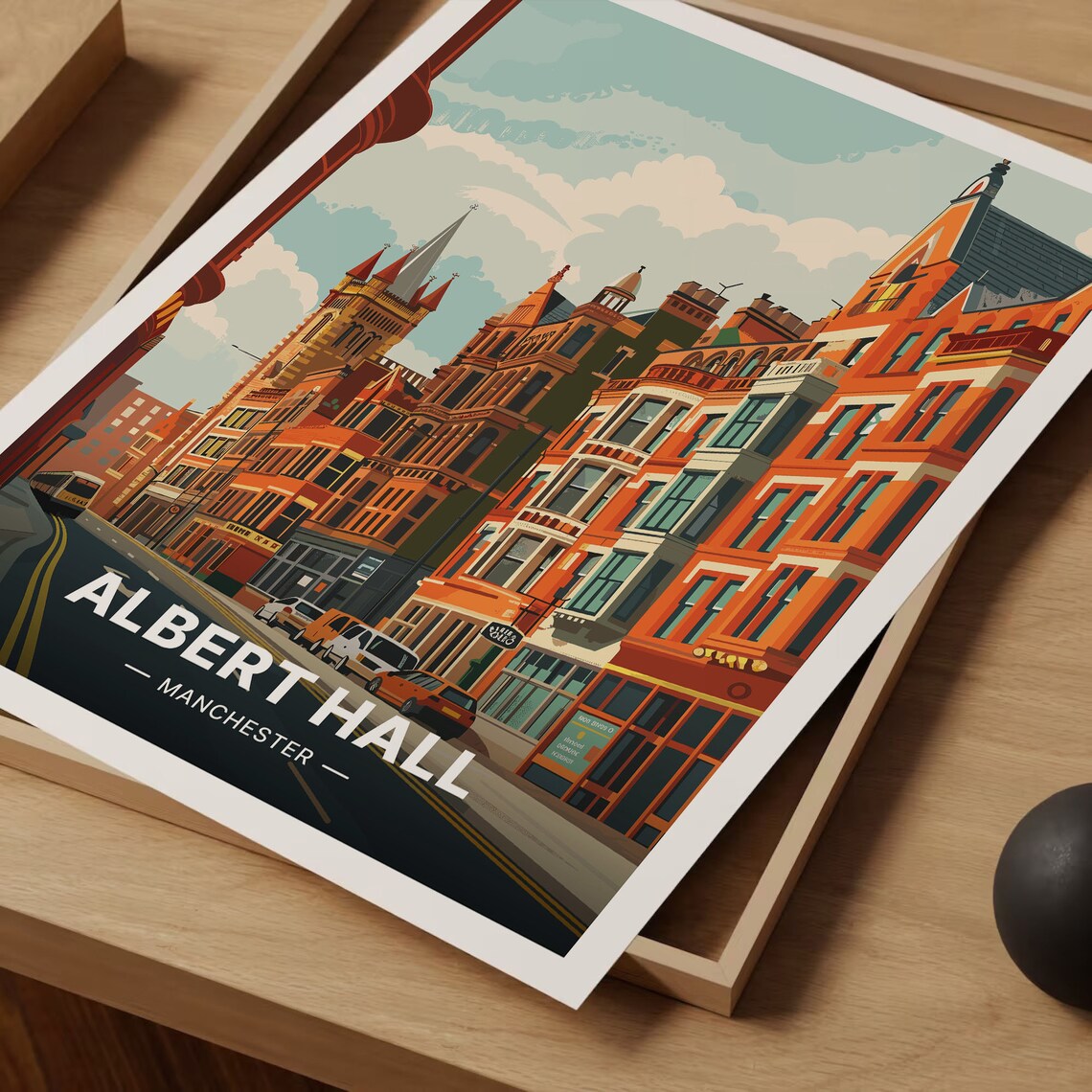 Albert Hall Manchester Historic Red Brick Streetscape Music Poster - Image 3