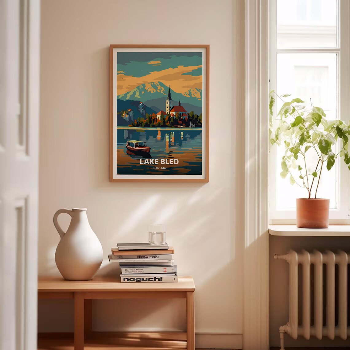 Lake Bled Slovenia Island Church Wooden Boat Vintage Travel Poster - Image 4