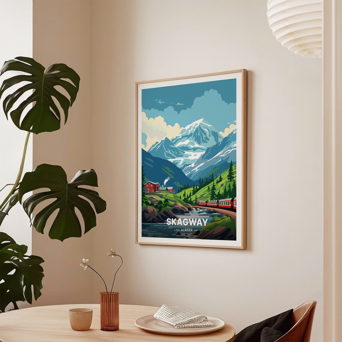 Skagway Alaska Travel Poster, Scenic Landscape Art Print - Image 2