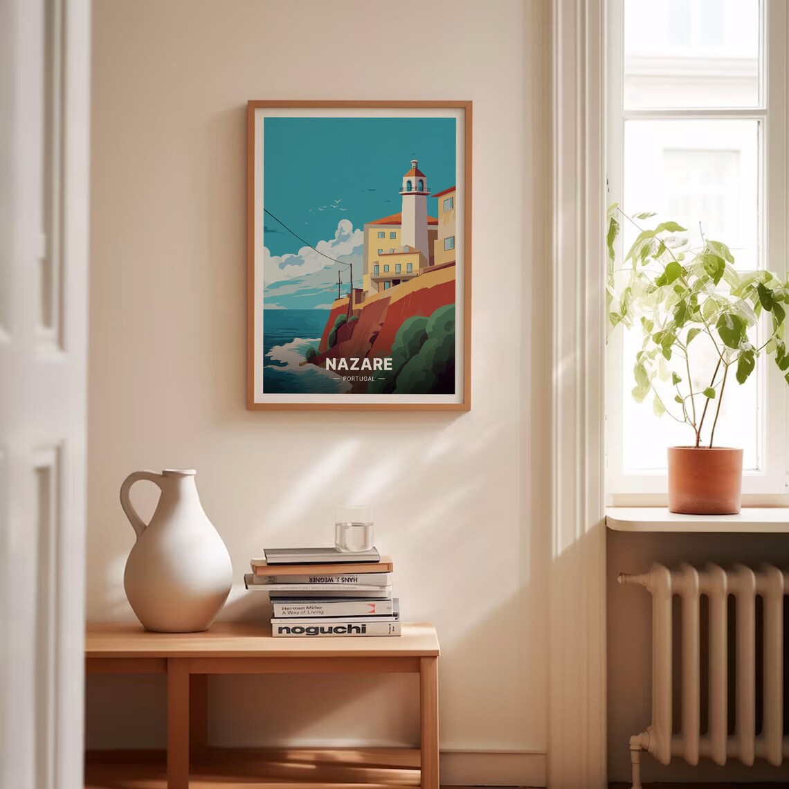 Nazare Portugal Travel Poster, Coastal Decor - Image 4