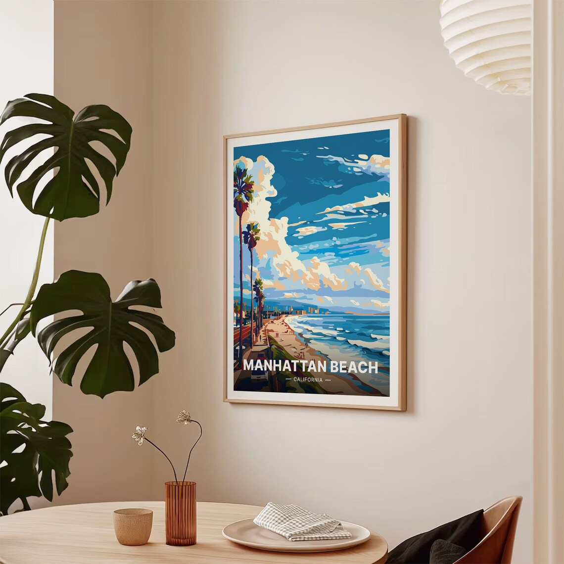 Manhattan Beach Travel Poster, California Coastal Decor - Image 2