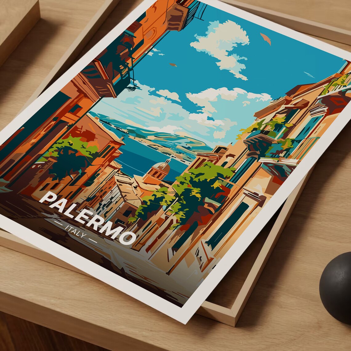 Palermo Italy Travel Poster, Mediterranean Cityscape Decor - Image 3