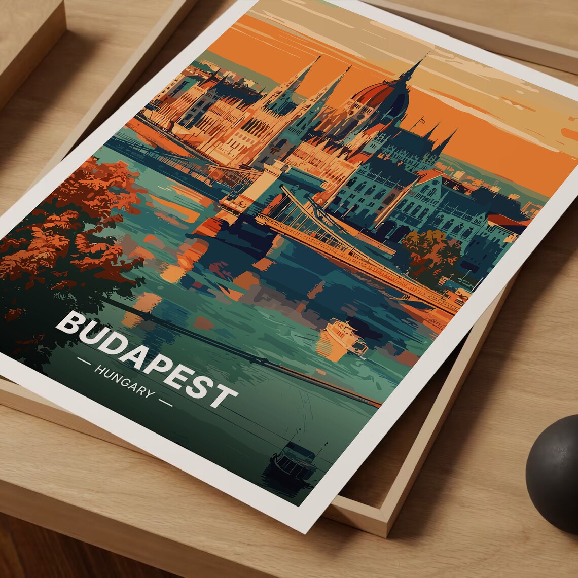 Budapest Cityscape Travel Poster, European City Decor - Image 3
