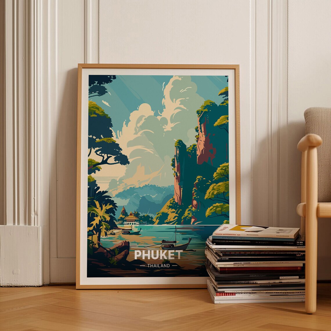 Phuket Travel Poster, Thailand Landscape Art Print