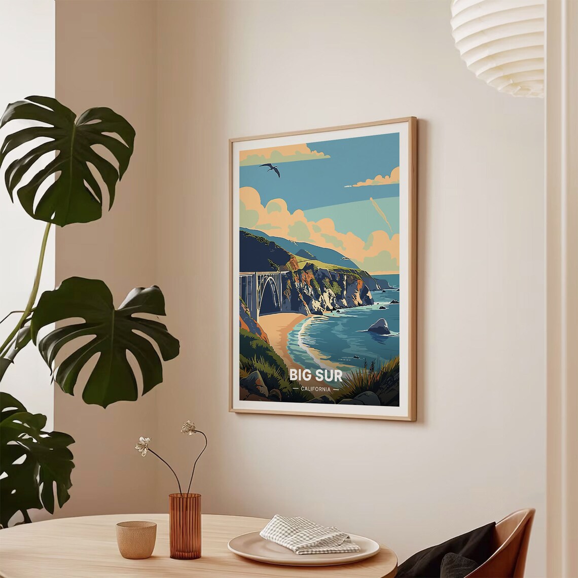 Big Sur California Coastal Cliffs Bridge Sunset Travel Poster - Image 2
