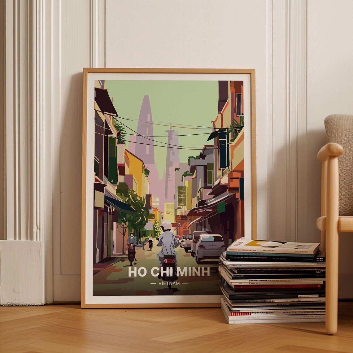Ho Chi Minh City Vintage Travel Poster, Vietnam