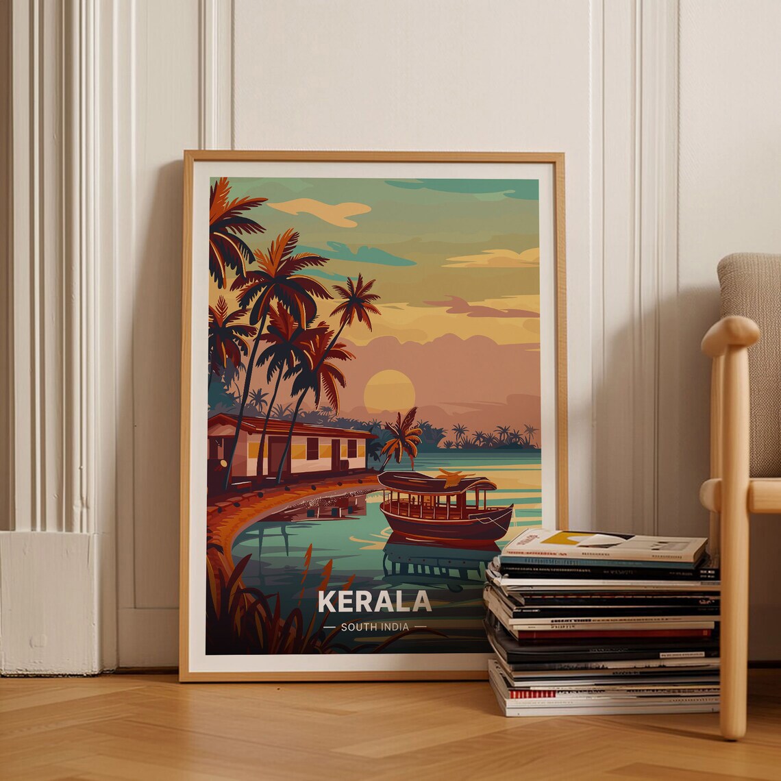 Kerala Scenic Travel Poster, South India Attractions