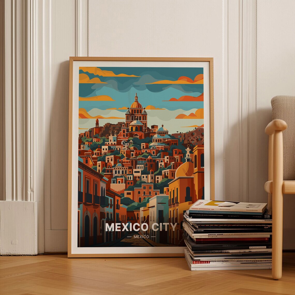 Mexico City Travel Poster, Vibrant Travel Poster