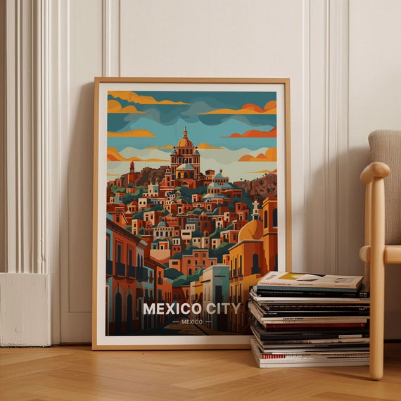 Mexico City Travel Poster, Vibrant Travel Poster