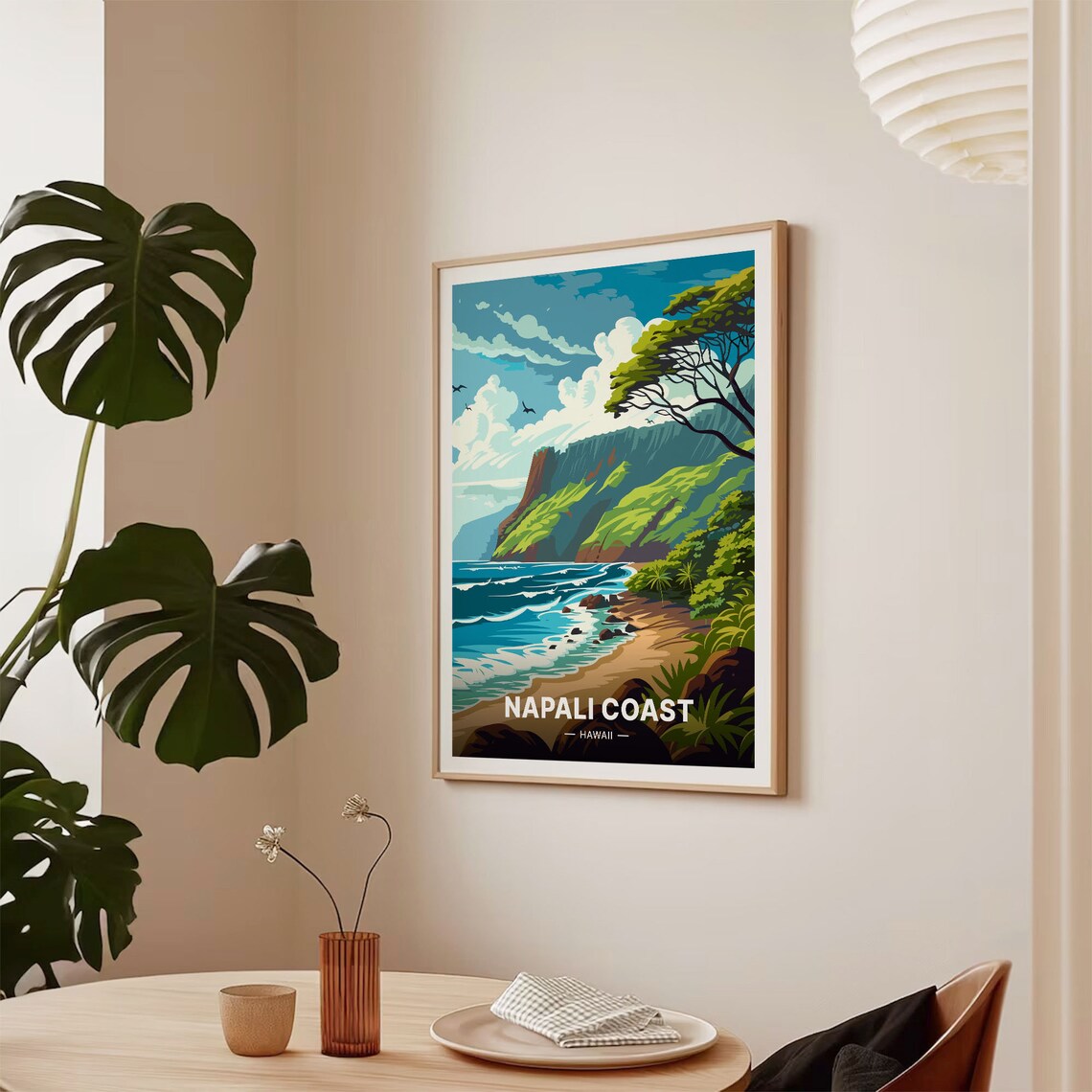 Napali Coast Hawaii Travel Poster, Scenic Wall Decor - Image 2