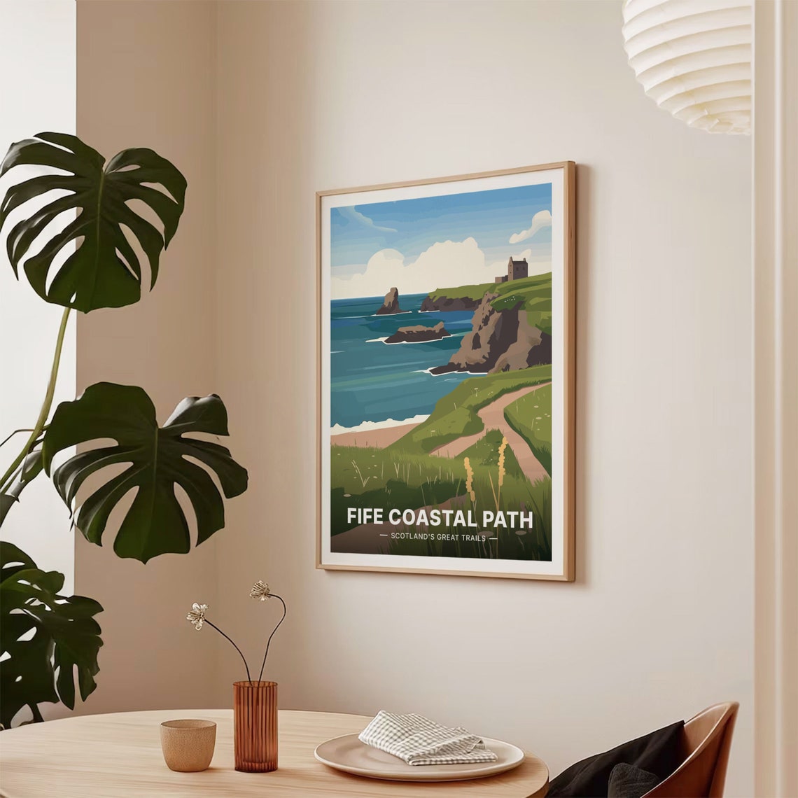 Fife Coastal Path Scotland Cliffs Hiking Trail Vintage Travel Poster - Image 2