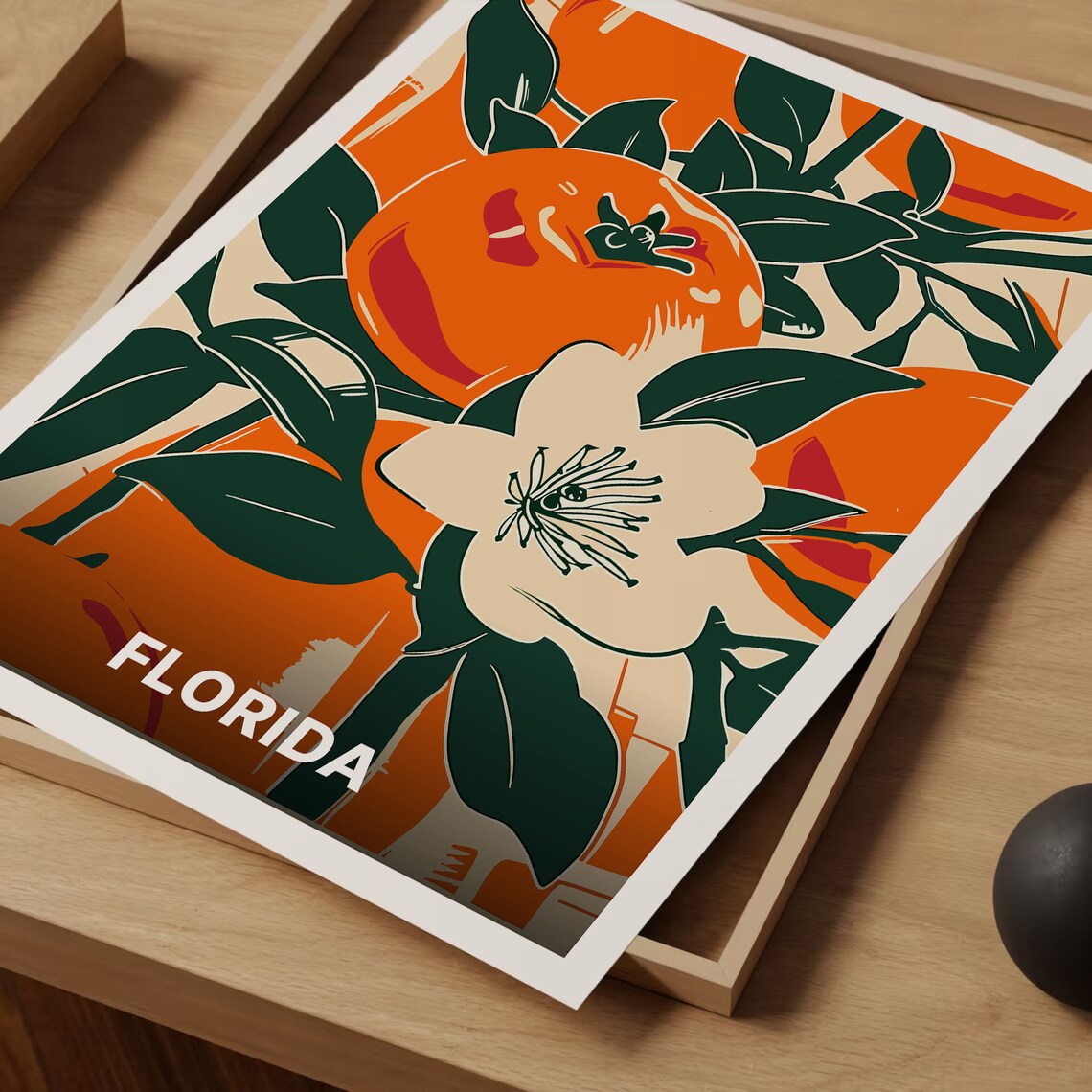 Florida Orange Blossom Botanical Travel Poster - Image 3