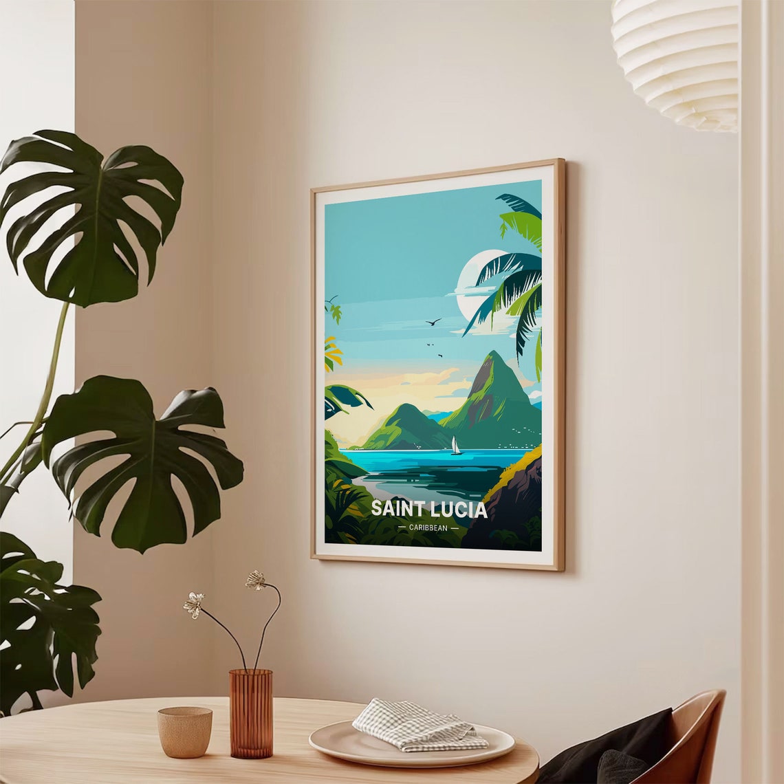 Saint Lucia Travel Poster Caribbean Wall Art Wanderlust Decor Travel Themed Gift C20 266 - Image 2