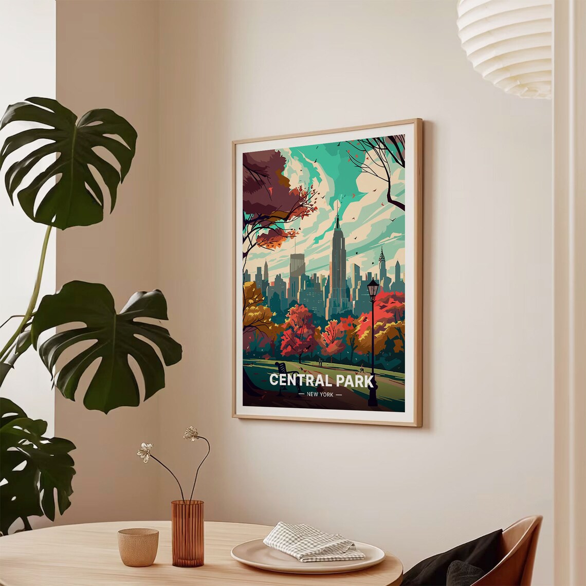 Central Park New York Travel Poster, Manhattan Cityscape - Image 2