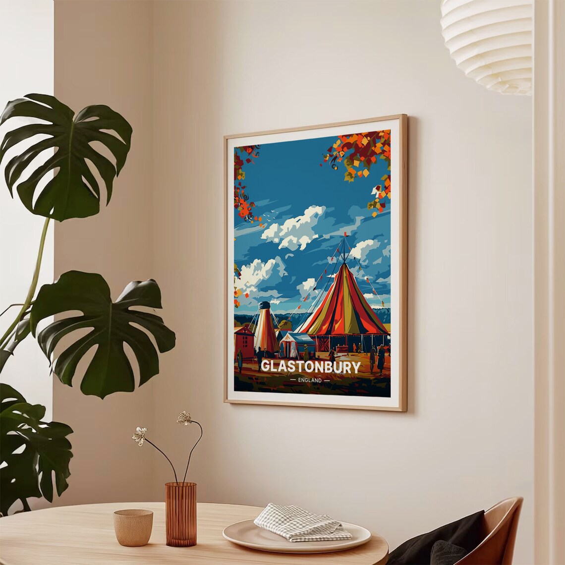 Glastonbury England Festival Tents Big Top Music Vintage Travel Poster - Image 2