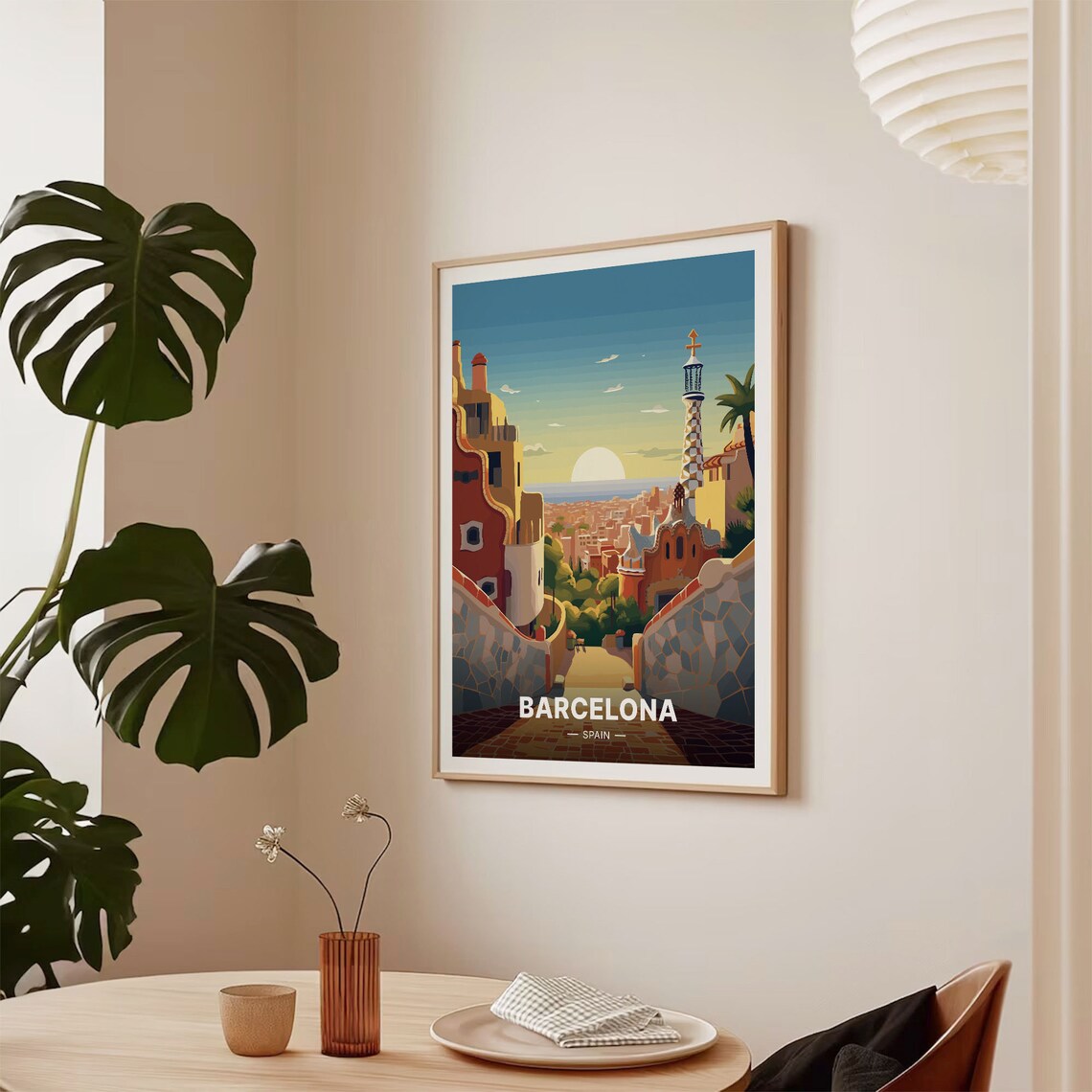 Barcelona Cityscape Travel Poster, City Wall Decor - Image 2