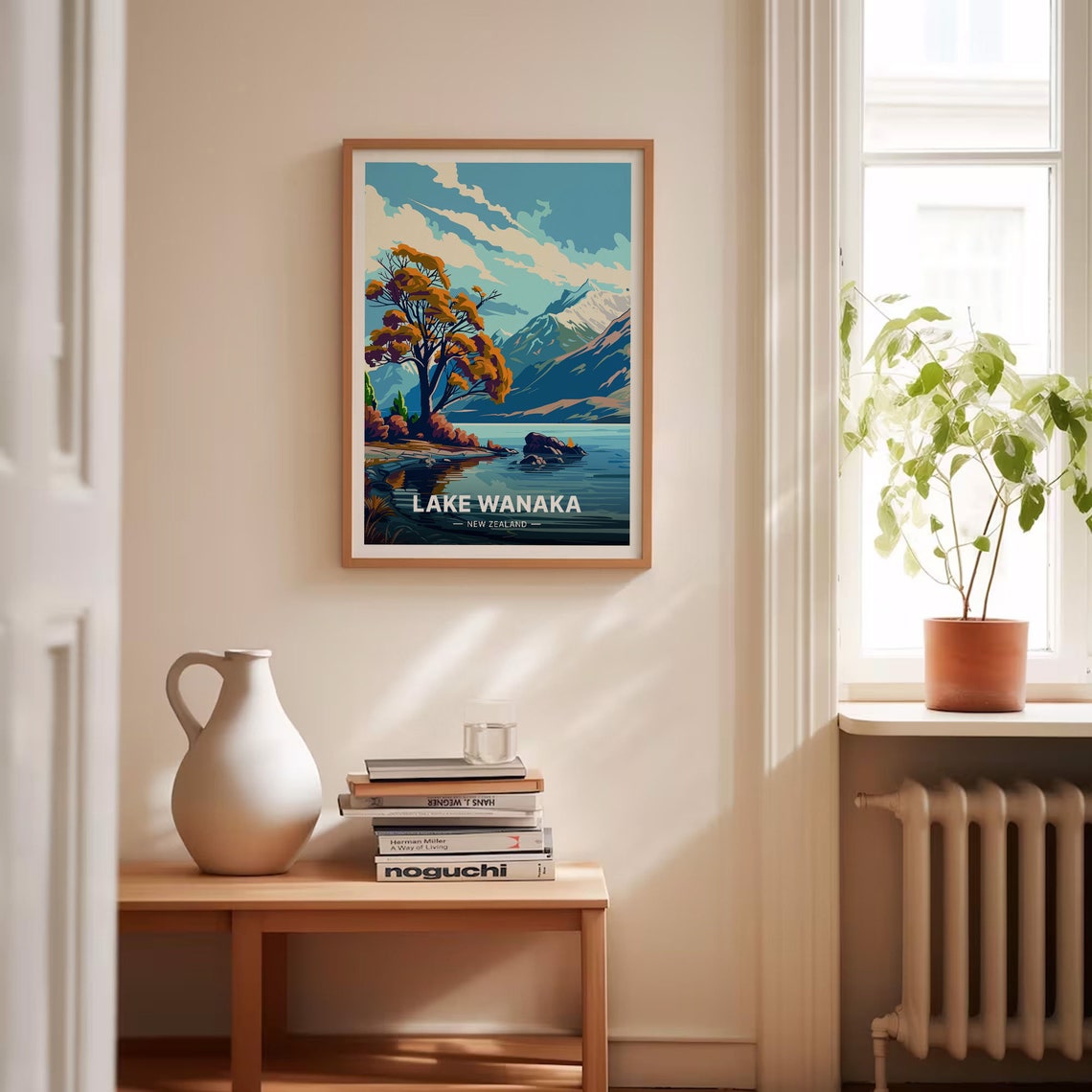 Lake Wanaka New Zealand Lone Tree Mountain Lake Travel Poster - Image 4