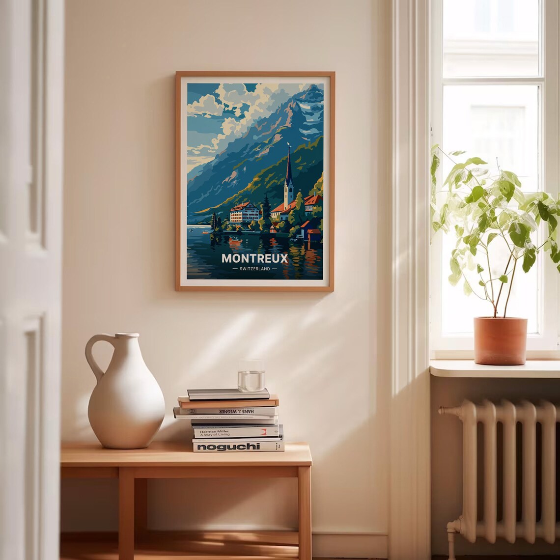 Switzerland Travel Poster, Montreux Swiss Alps Decor - Image 4