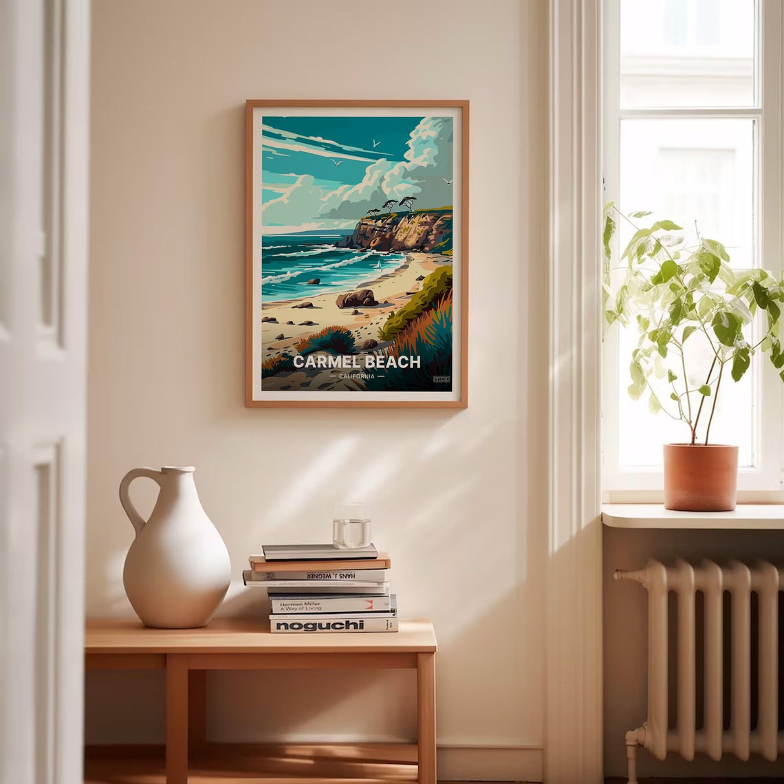 Carmel Beach California Rugged Cliffs Ocean Vintage Travel Poster - Image 4