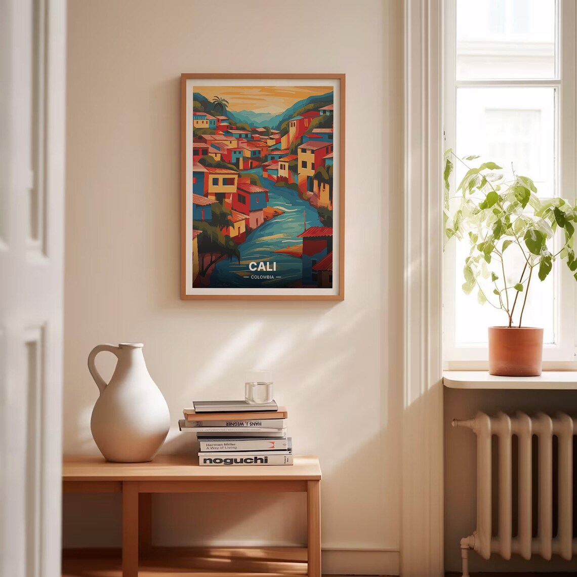 Cali Colombia Colorful Hillside Neighborhood River Travel Poster - Image 4