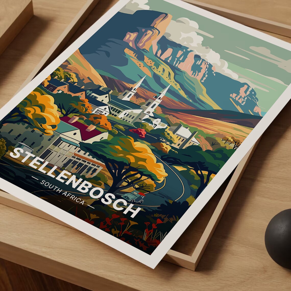 Stellenbosch South Africa Travel Poster, Travel Poster - Image 3