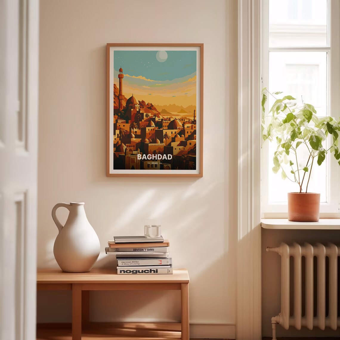 Baghdad Iraq Golden Old City Domes Minaret Sunset Art Poster - Image 4