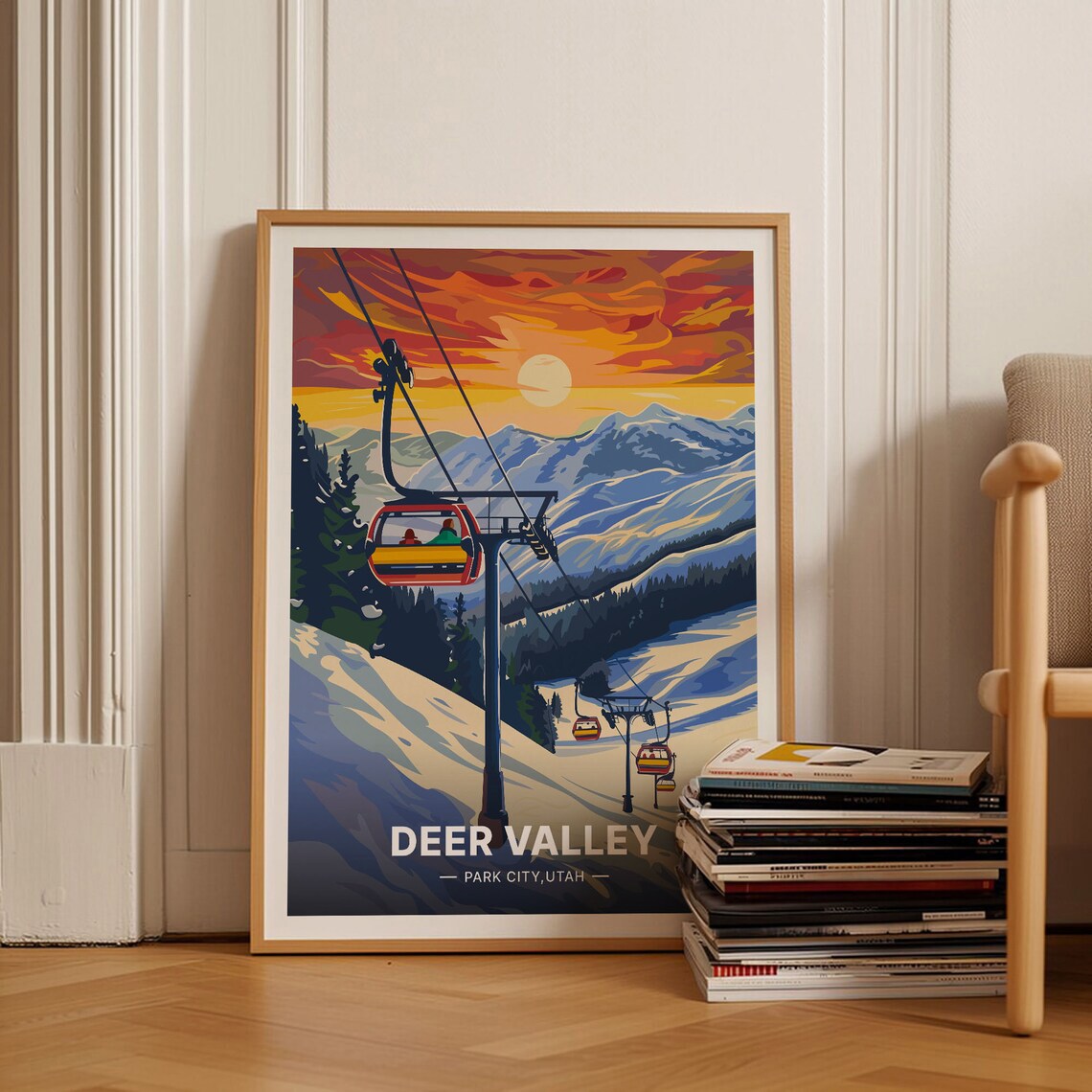 Deer Valley Ski Resort Utah Retro Travel Poster