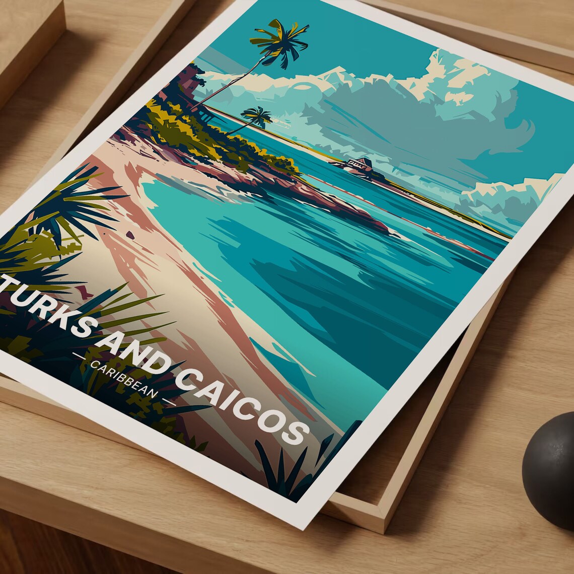 Turks And Caicos Travel Poster, Caribbean Island - Image 3