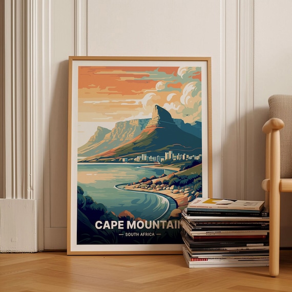 Cape Town Travel Poster South Africa Art Home Decor Gift For Travelers Wall Art Office Decoration C20 169