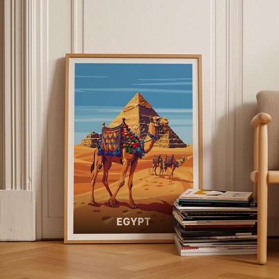 Egypt Pyramids Poster Travel Wall Art Home Office Decor Adventure Inspired Gift C20 1284