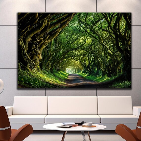Tempered Glass Wall Art Tree Nature Wall Art Forest Wall Art Wall Hangings Home Decor Extra Large Wall Art Glass Printing Wall Decor
