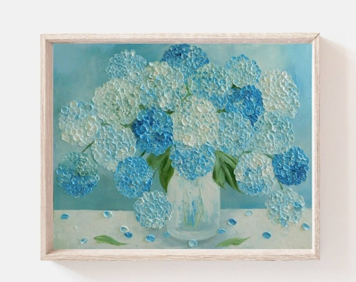 Custom Hydrangea Painting, Botanical Wall Art Print