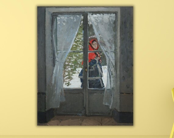 Claude Monet The Red Kerchief Woman at a Winter Window Poster
