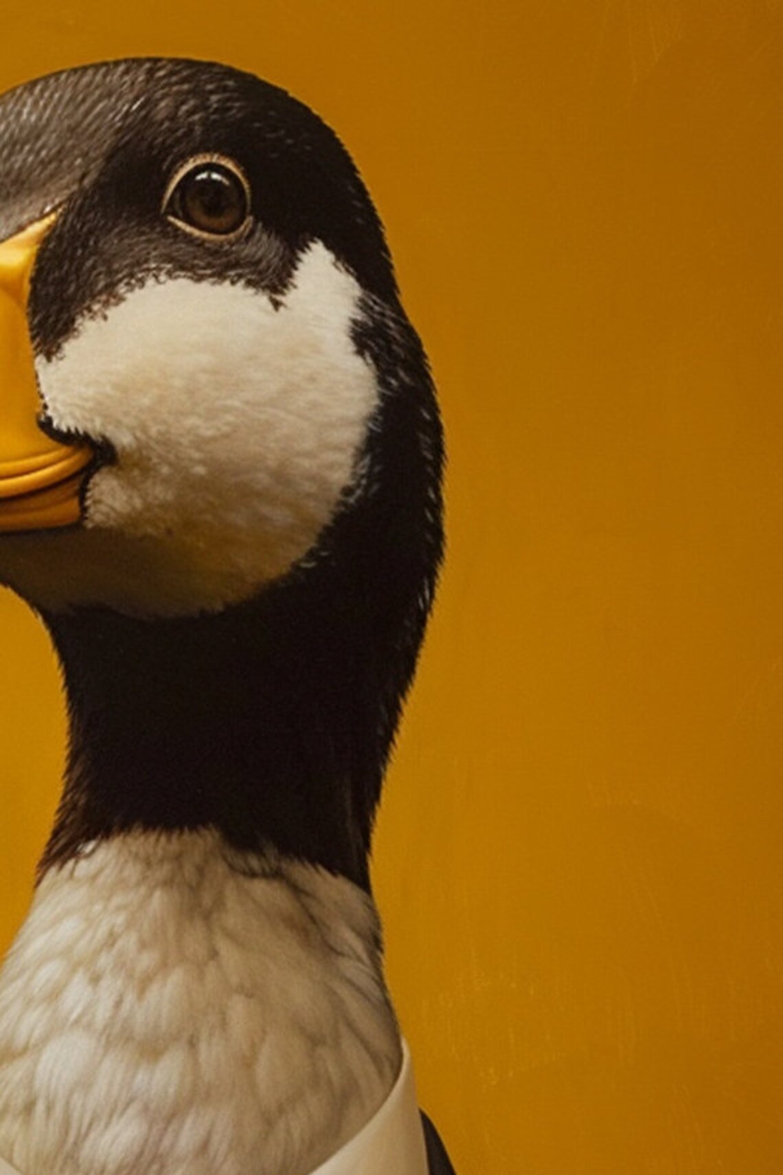 Duck in Black Tuxedo with Yellow Bow Tie Dapper Bird Portrait Poster - Image 2