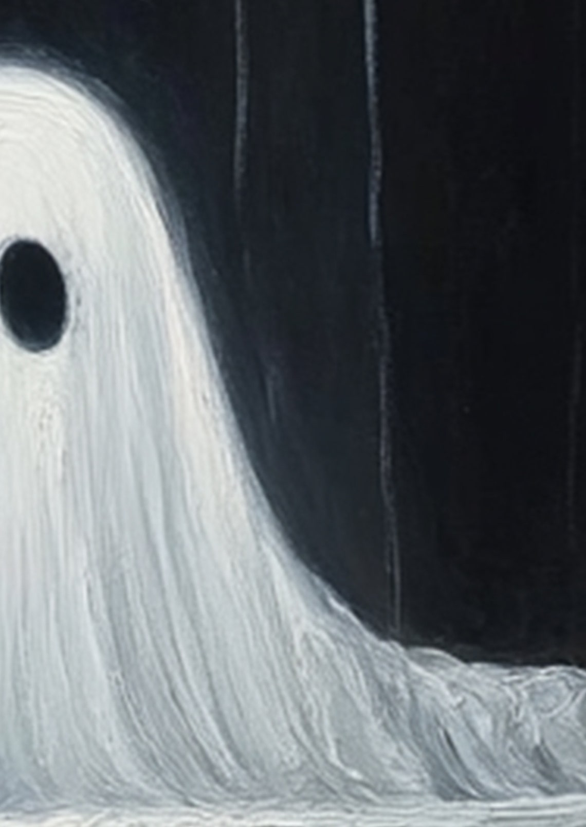 Cute Ghost in Vintage Bathtub Moody Halloween Spooky Painting Poster - Image 2