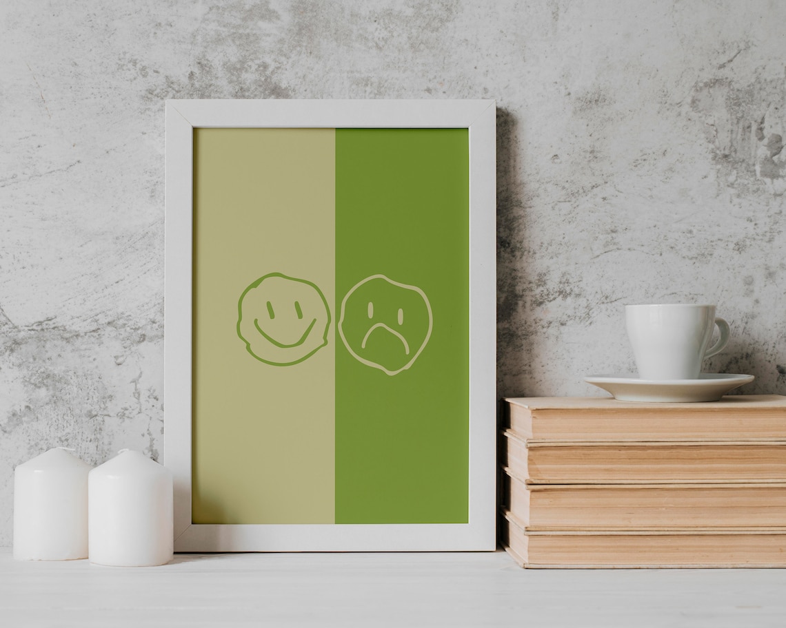 Melting Smiley Face Funky Trendy Art Print