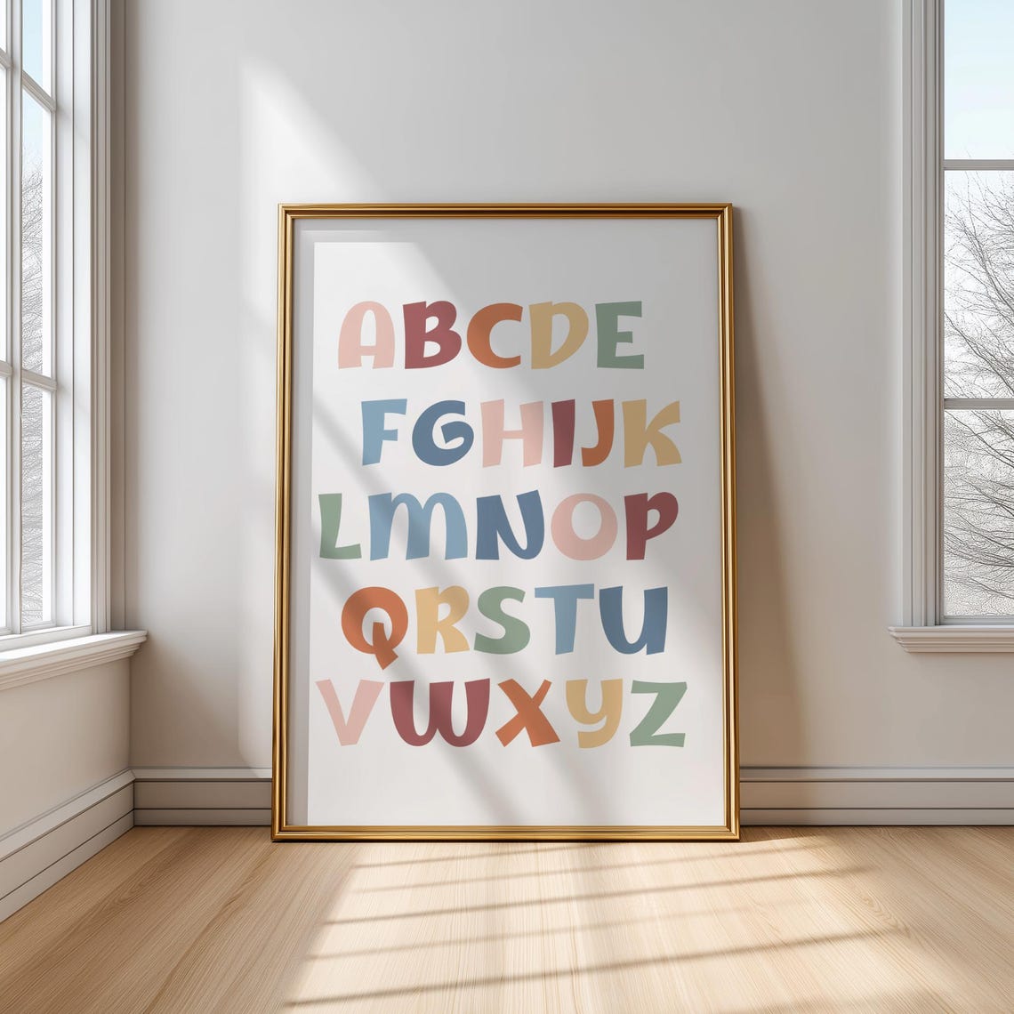 Colorful Alphabet Letters A To Z Educational Kids Classroom Poster