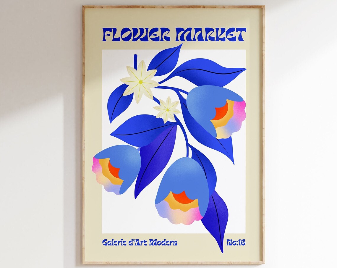 Flower Market Kitchen Typography Art Print