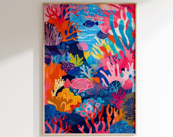 Henri Matisse Inspired Print With Frame Exhibition Gallery Wall Colorful Matisse Poster Matisse Art Print Living Room Retro Wall Art