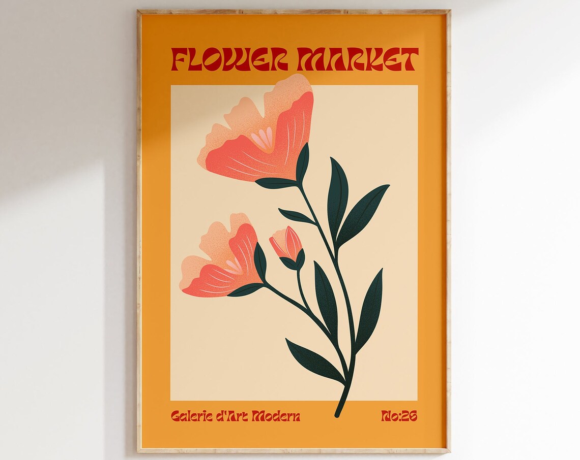 Flower Market Coral Blooms Galerie dArt Moderna No 28 Poster