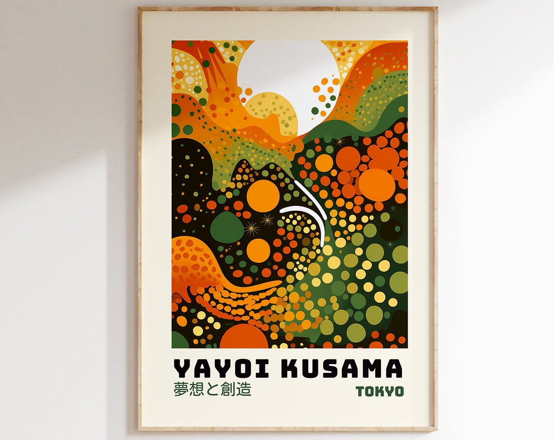 Yayoi Kusama-Inspired Japanese Gallery Poster