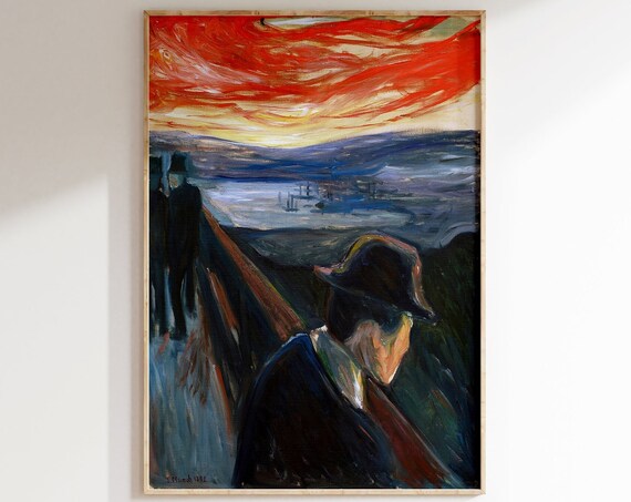 Edvard Munch Despair Poster Edvard Munch Print Exhibition Poster Vintage Mid Century Wall Art Decor Modern Scandinavian Abstract