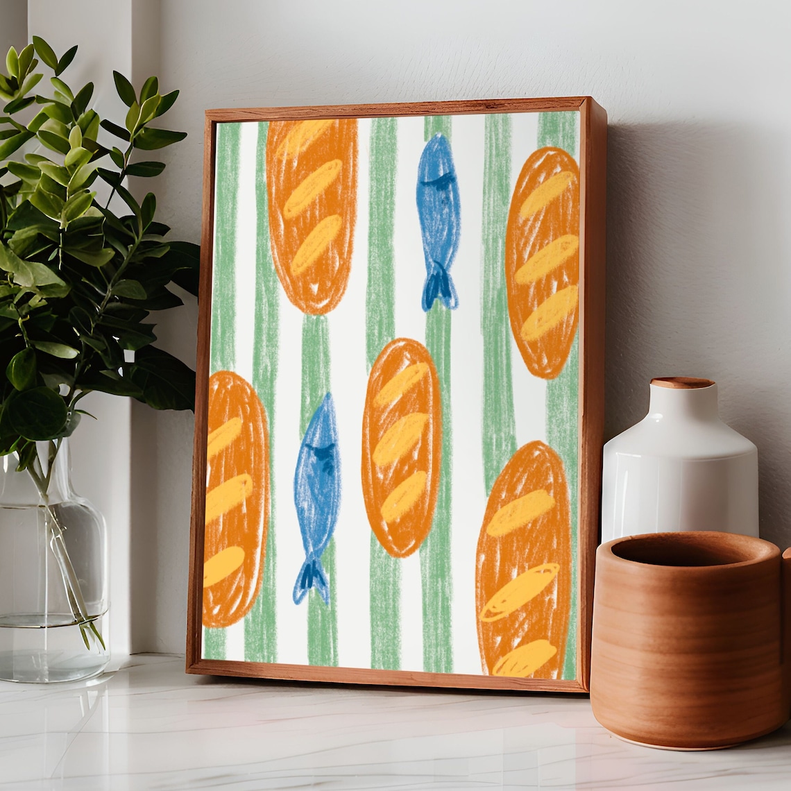 Jesus Feeds 5000 Scripture Art Print, Matthew 14