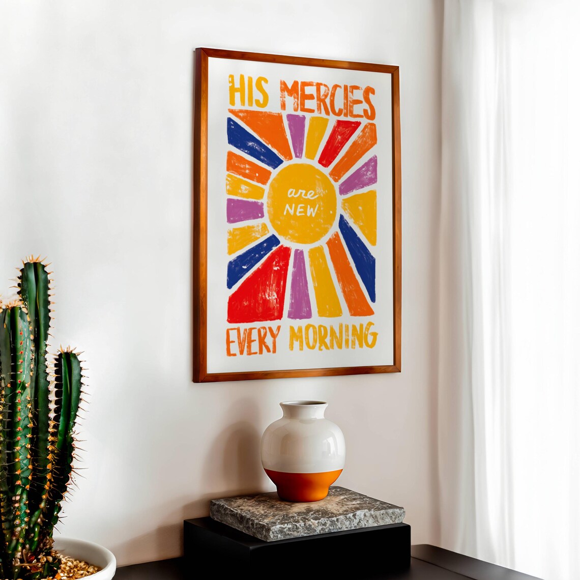 His Mercies Are New Retro Christian Scripture Art - Image 3