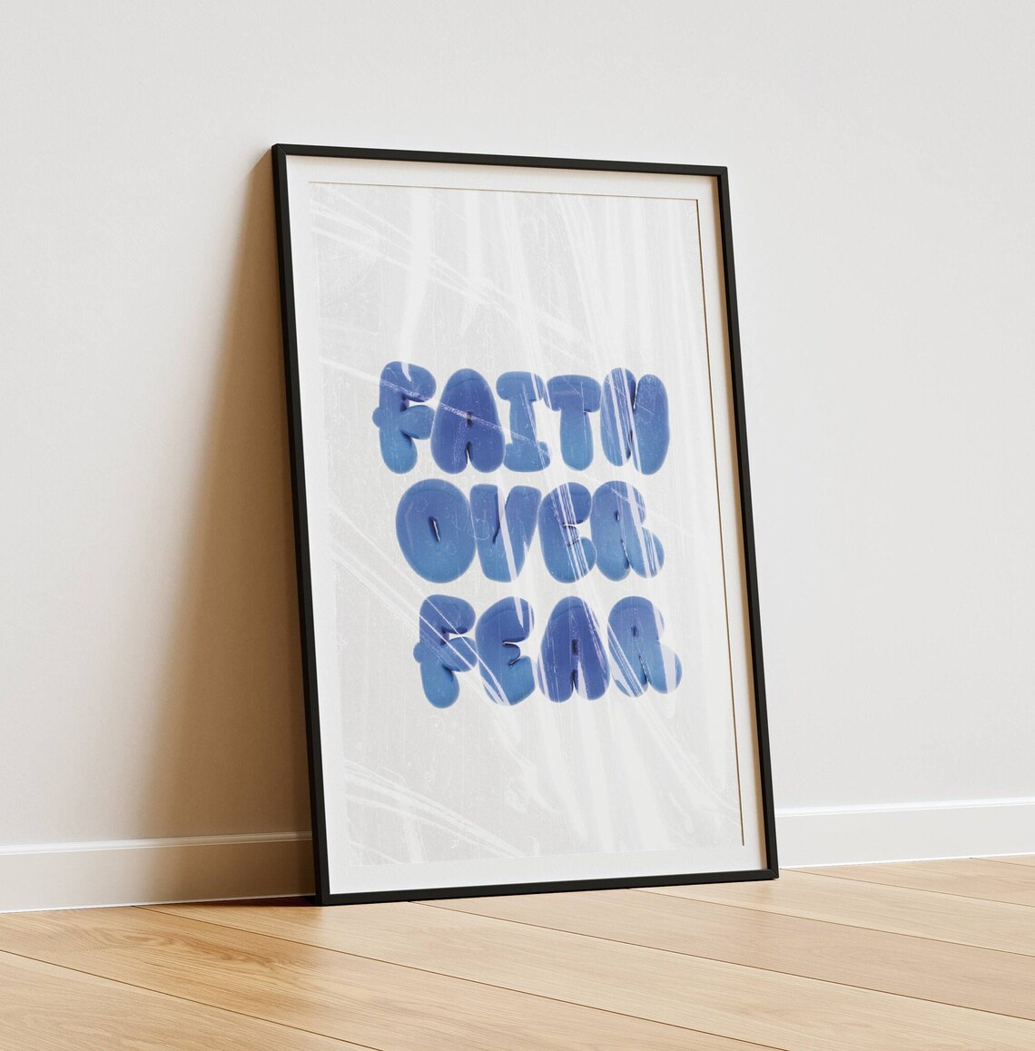 Faith Over Fear Bubble Letter Art Print, Christian - Image 3