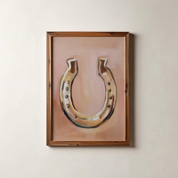 Horseshoe Wall Art Western Rustic Decor Digital Download