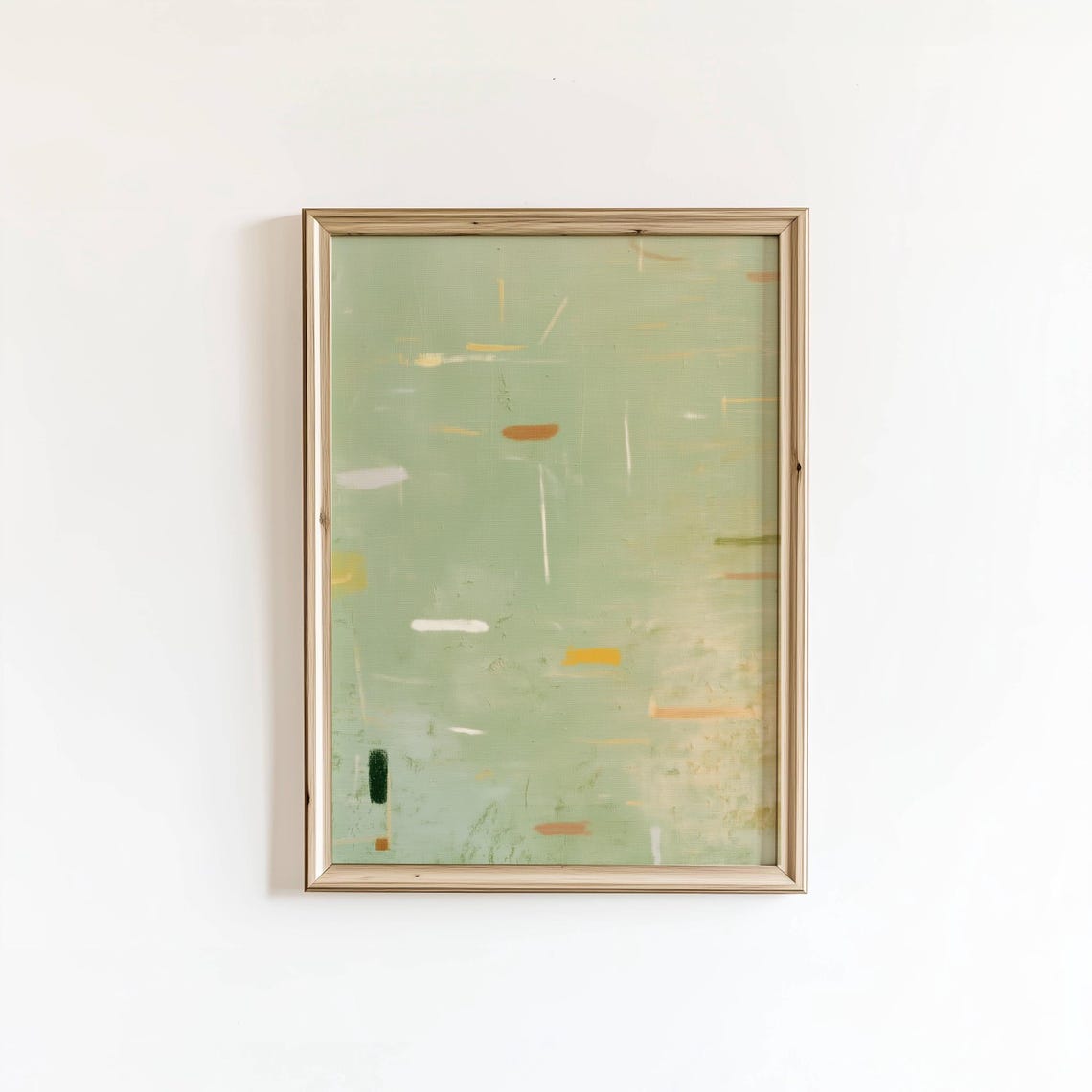 Sage Green Abstract Painting Minimal Modern Gallery Wall Art